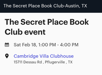A Secret Place Book Club