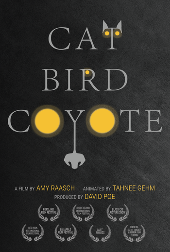 Poster for animated short CAT BIRD COYOTE.
