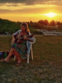 Sunset S'mores Sing-along Campfire at the Lighthouse Inn! 