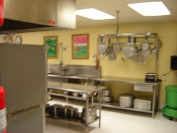 Martha's Kitchen food preparation area
