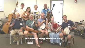 Run of the Mill String Band with its Rag Workshop participants at the Folk College
