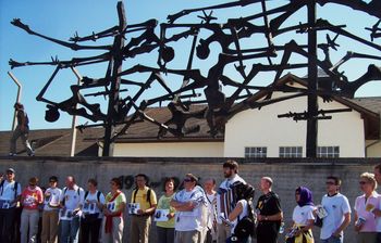 Reciting Kaddish at Dachau
