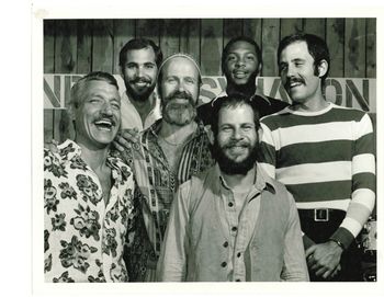 With The Sounds of Synanon '79: Frank, Doug Robinson, David Scott, Ken Elias (in front), Wendel Stamps, Bruce Gilbert
