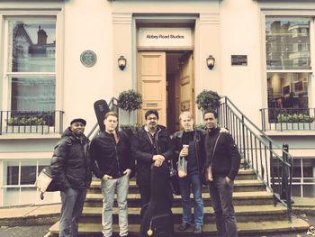 with Clarence Penn, Michael Janisch, Rez Abbasi, and Jason Palmer at Abbey Road Studios
