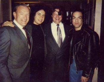 An unfathomable moment in rock history: my father in law Terry O'Connell (eypatch) with Gene Simmons and Paul Stanley.  I have no idea.
