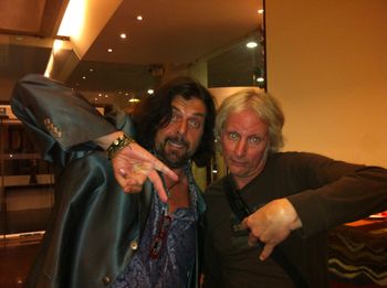 With my homey Alan Parsons.  That's gang-sign for "We are elderly nerds"
