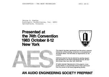 AES Paper on Audiooptics
