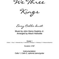 We Three Kings - easy cello duet