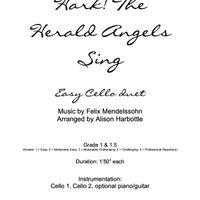 Hark! The Herald Angels Sing - easy cello duet