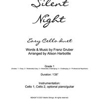 Silent Night - easy cello duet