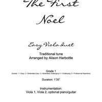 The First Noel - easy viola duet