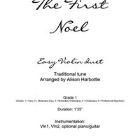 The First Noel - easy violin duet