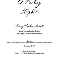 O Holy Night - easy violin duet