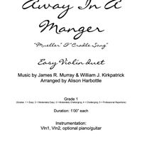 Away in a Manger - easy violin duet