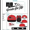N.B Drinks on me Hat "Red Black and White"