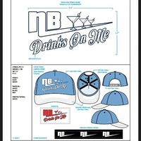 N.B Drinks on me Hat "Navy Blue and White"