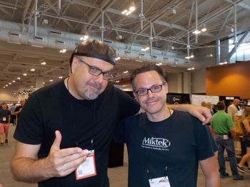 Hanging with my old guitar teacher, Greg Koch at NAMM 2015
