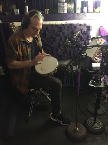 Michael Radovsky laying down percussion  2/2021
