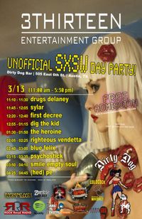 3THIRTEEN - unofficial SXSW day party, 2014 - poster