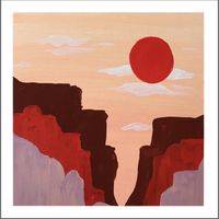 Canyon, red — 12x12 acrylic on paper