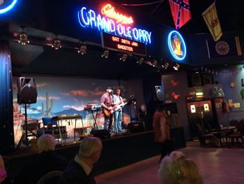 Chad & Jason Paulson on The Grand 'Ole Opry stage in Glasgow, Scotland.
