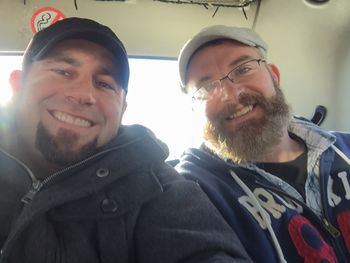 Chad & Jason in a Taxi in Ireland on the way to play a show @ Kathy's Pup
