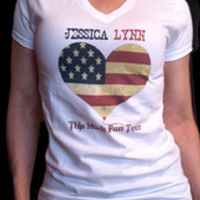 Official Jessica Lynn 2014 Tour Women's V-neck Tee Shirt Red