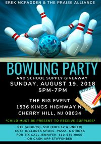 TPA Bowling Party & School Supply Giveaway