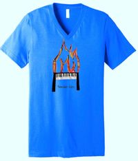 Brandon Giles Unisex Aqua Metallic Flame Shirt