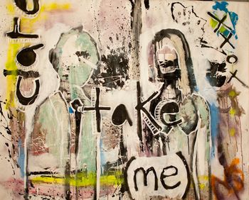 take care (not me) 48" X 62" mixed media
