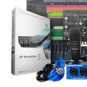 The PreSonus Audio Box Studio package comes with everything you need to record on your computer!