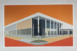 'The Food Centre, Milton Keynes' (orange). Digital giclee print on to Somerset Satin Enhanced 330gsm paper. 