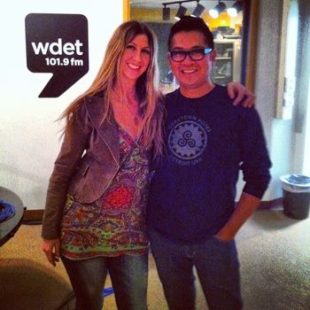 With Alex Trajano at WDET Radio for my live performance and interview
