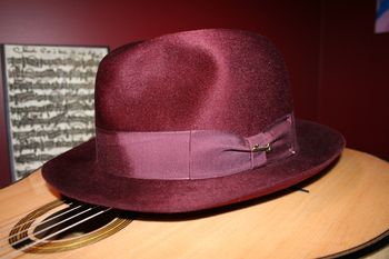 Bordeaux Eleganza Fedora ~ A personal favourite ~ ~ Worn on December 8th, 2006 at my River Run Centre Concert ~ ~ FEBRUARY'S HAT OF THE MONTH ~
