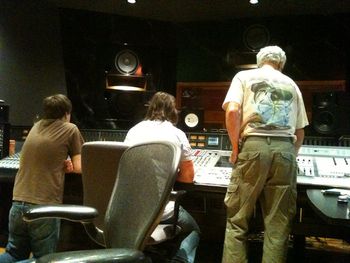 "THE THREE STOOGES" Mixing "My Kinda Heaven" left to right . . . James, Me and Pete.
