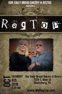 RagTop at Our Daily Bread Bakery & Bistro Brunch Music Series Blacksburg, VA