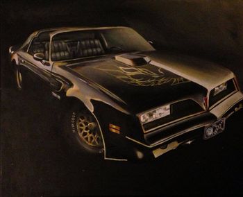 Smokey & The Bandit Trans-am in oils 50 x 40

