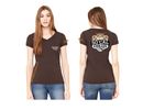 Women's short-sleeved brown v-neck Corgis are Fly Tee