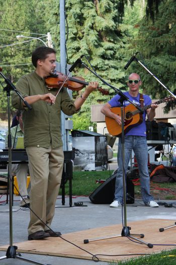 Here's J.J. Guy and myself performing in Trail B.C. at the Kootenay #9 instructors concert.
