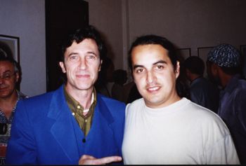 Jorge Pardo (Jurado del Tercer Premio Iberoamericano SGAE de Latin Jazz) y José Luis Madueño (La Habana, 2002).
