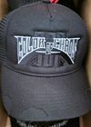 Color of Chaos All Black w Grey Distressed Trucker Hat