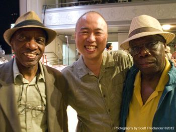 With Reggie Workman(L) and Andrew Cyrille (R) at the Vision Fest, NYC
