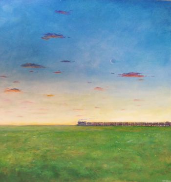 Prairie Train - Oil on Canvas 48x48 Gallery Wrapped  $800

