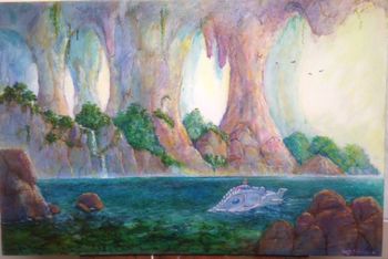 Cavern Sea - 24" 30" oil on gallery wrapped canvas $800
