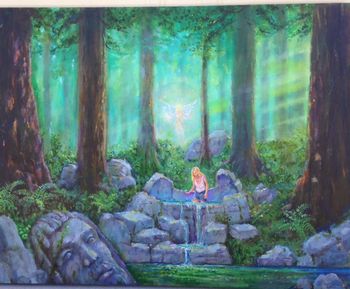 Forest Angel - Oil on Canvas 36x48  $800 - Gallery Wrapped
