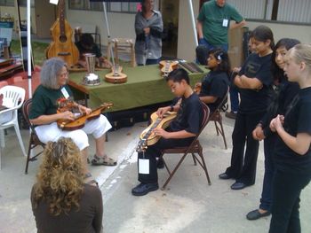 Joellen with the Silverstrings kids Dulcimer group at the Southern California Dulcimer Heritage Festival, 2013
