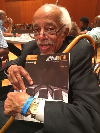 Barry Harris with his copy of the Jazz Piano Method
