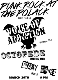 Wausau WI voice of addiction w/ octopede, and shaky bones (x-Free Agents