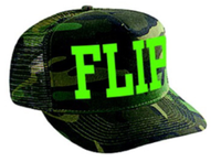 Camo/Green Flip Hat