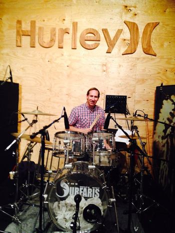 Joel laying down the drums for the Hurley Sessions
